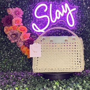 NWT House of Harlow Straw Crossbody/Clutch